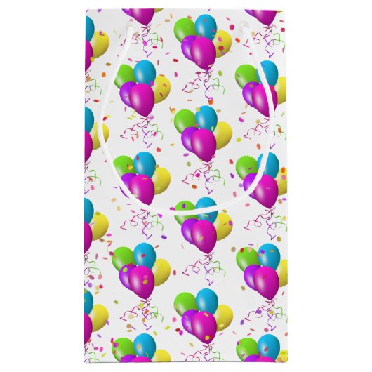 Verjaardagsballonnen met Confetti Klein Cadeauzakje (Achterkant)