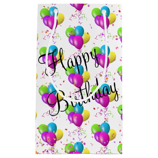 Verjaardagsballonnen met Confetti Klein Cadeauzakje (Voorkant)