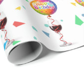 Verjaardagsballonnen met rode wijn cadeaupapier (Rol Hoek)