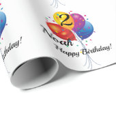Verjaardagsballonnen Naam van kind & leeftijd Cadeaupapier (Rol Hoek)