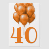 Verjaardagsballonnen Oranje partij Overlay Vellum Uitnodigingen (Voorkant)