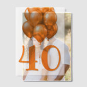 Verjaardagsballonnen Oranje partij Overlay Vellum Uitnodigingen (Offset (Koppel))