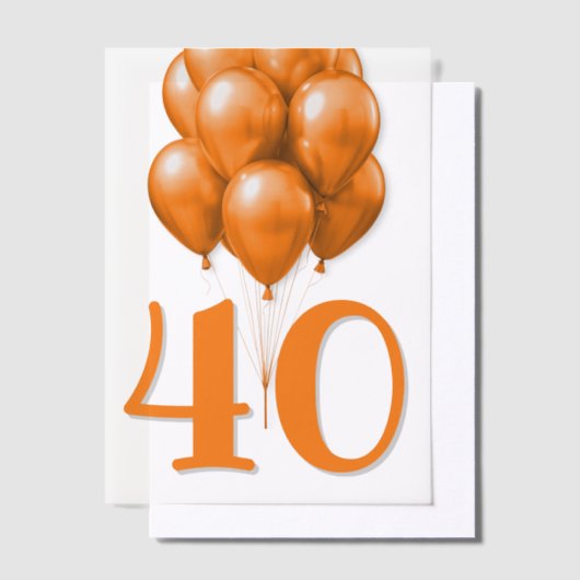 Verjaardagsballonnen Oranje partij Overlay Vellum Uitnodigingen (Offset)