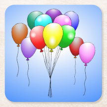 Verjaardagsballonnen Papieren Onderzetter