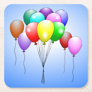 Verjaardagsballonnen Papieren Onderzetter