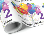 Verjaardagsballonnen personaliseren Naam & leeftij Cadeaupapier (Rol Hoek)