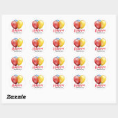Verjaardagsballonnen Ronde Sticker (Vel)