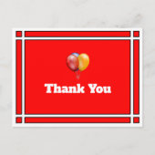 Verjaardagsballonnen Rood Bedankt Ansichtkaart Briefkaart (Voorkant)