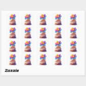 Verjaardagsballonnen Vierkante Sticker (Vel)