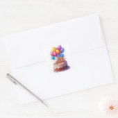 Verjaardagsballonnen Vierkante Sticker (Envelop)