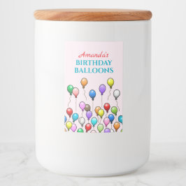 Verjaardagsballonnen Voedselcontainer Etiket