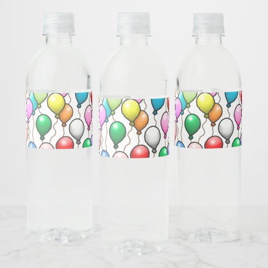 Verjaardagsballonnen Waterfles Etiket (Flessen)