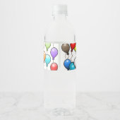 Verjaardagsballonnen Waterfles Etiket (Achterkant)