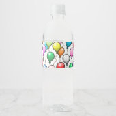 Verjaardagsballonnen Waterfles Etiket (Voorkant)