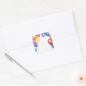 Verjaardagsballonnen waterverf vierkante sticker (Envelop)
