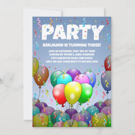 Verjaardagsballonnenfeest Kaart