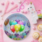 Verjaardagsballonnenfeest Papieren Bordje (Feest)