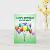 Verjaardagsballonnenkaart Kaart (Gele Bloem)