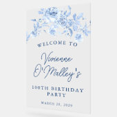 Verjaardagsbanner 100ste Verjaardagsfeest Blauwe B Acryl Bord (Hoek)