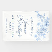 Verjaardagsbanner 30e Verjaardagsfeest Blauwe Bloe Spandoek