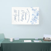Verjaardagsbanner 35e Blauwe Bloemensjabloon Spandoek (Beurs)