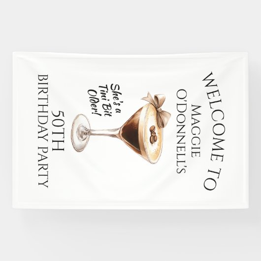 Verjaardagsbanner 50e Espresso Martini Spandoek (Horizontaal)
