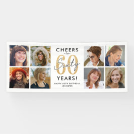 Verjaardagsbanner 60 jaar goud foto spandoek