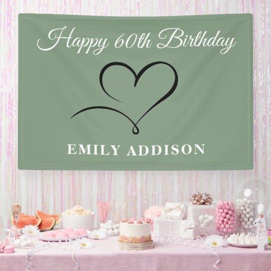 Verjaardagsbanner 60 jaar met optie voor aangepast spandoek (Feest)