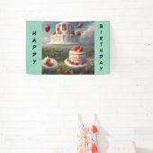 Verjaardagsbanner aardbeien shortcake spandoek (Insitu)