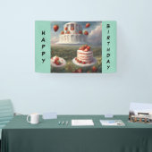Verjaardagsbanner aardbeien shortcake spandoek (Beurs)