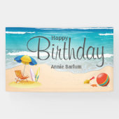Verjaardagsbanner 'Beach Bliss' Spandoek (Horizontaal)