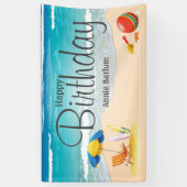 Verjaardagsbanner 'Beach Bliss' Spandoek (Verticaal)