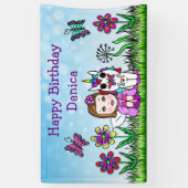 Verjaardagsbanner Eenhoorn en Fee Spandoek (Verticaal)