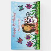 Verjaardagsbanner Eenhoorn en Fee Spandoek (Verticaal)