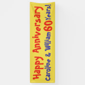 Verjaardagsbanner met naam en nummer spandoek (Verticaal)