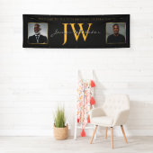 Verjaardagsbanner met op maat gemaakte initialen, spandoek (Insitu)
