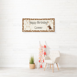 Verjaardagsbanner met stekelvarkens en smores spandoek