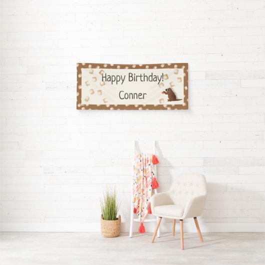 Verjaardagsbanner met stekelvarkens en smores spandoek (Insitu)