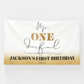 Verjaardagsbanner Mr. Onederful Spandoek (Horizontaal)