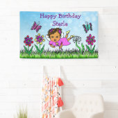 Verjaardagsbanner Paars Fee Spandoek (Insitu)
