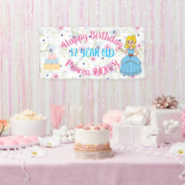 Verjaardagsbanner prinses feest spandoek