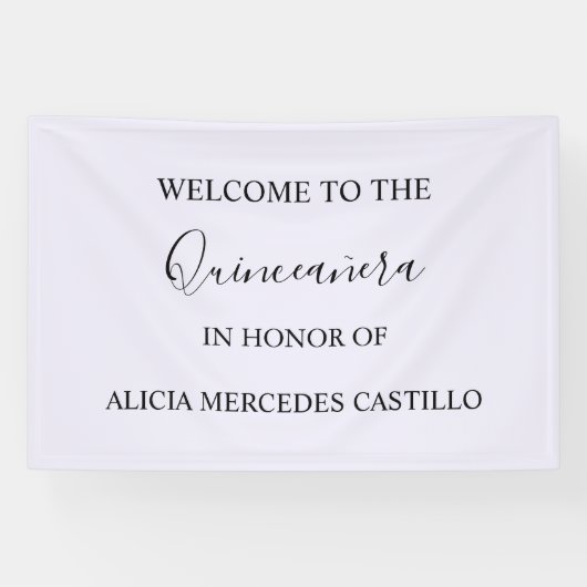 VERJAARDAGSBANNER QUINCENIERA SPANDOEK (Horizontaal)