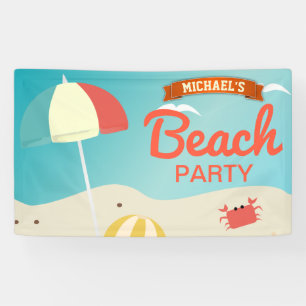 Verjaardagsbanner strandfeest spandoek