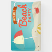 Verjaardagsbanner strandfeest spandoek (Verticaal)