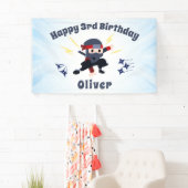 Verjaardagsbanner voor Coole Ninja Karate Kids Spandoek (Insitu)