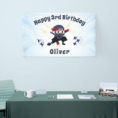Verjaardagsbanner voor Coole Ninja Karate Kids Spandoek (Beurs)