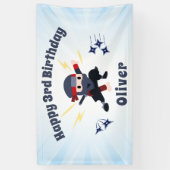 Verjaardagsbanner voor Coole Ninja Karate Kids Spandoek (Verticaal)