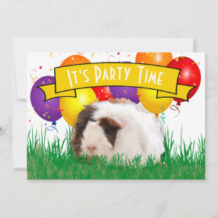 Verjaardagsbanner voor kinderen met cavia-ballonne kaart