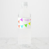 Verjaardagsbanner voor kinderen waterfles etiket (Voorkant)