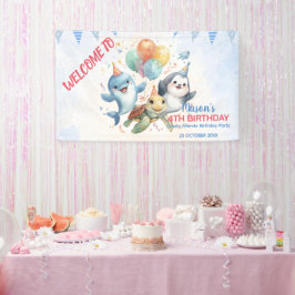 Verjaardagsbanner voor Ocean Friends Spandoek